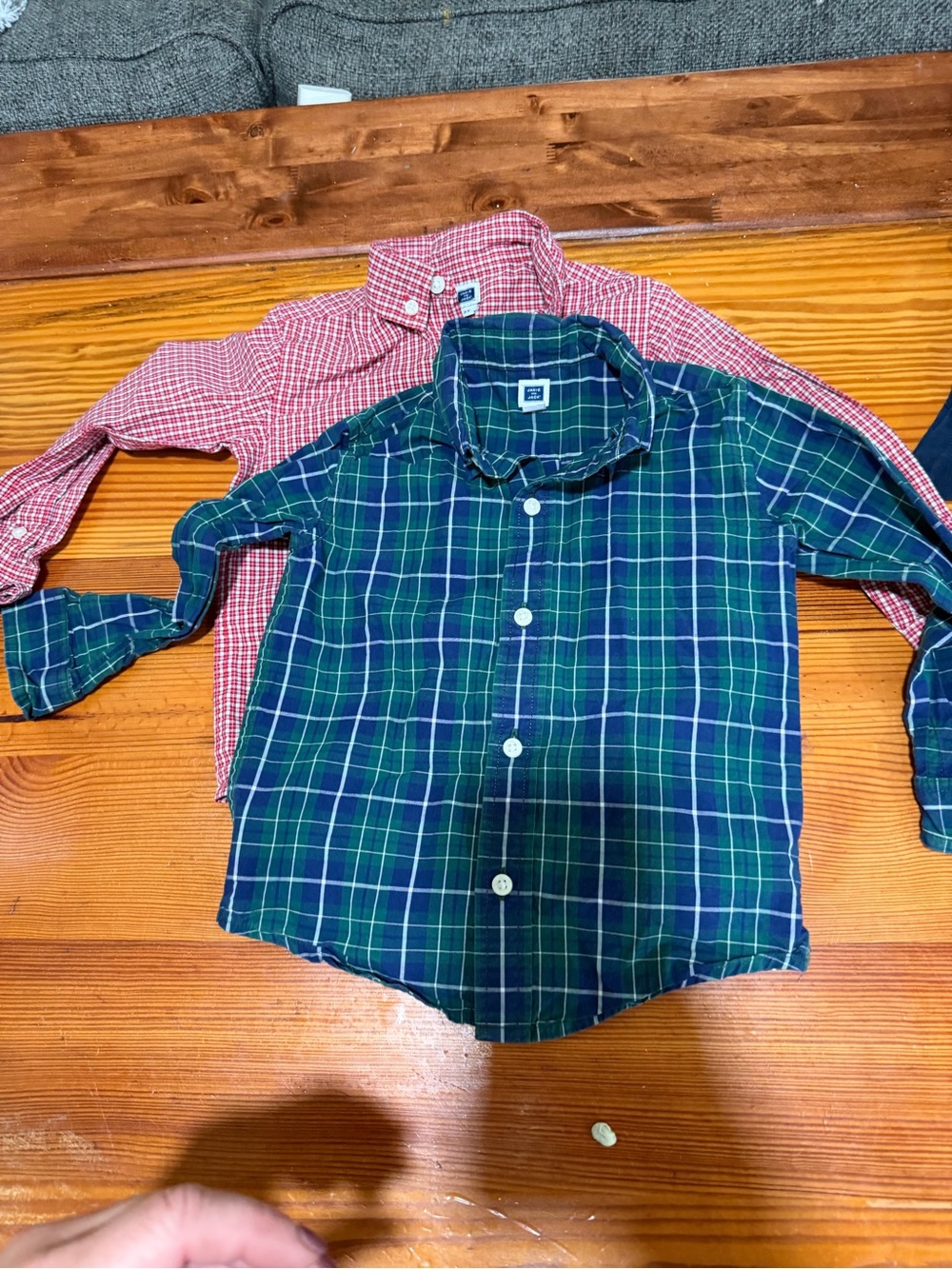 Janie and Jack Green & Blue Plaid Button-Down Shirt